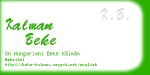 kalman beke business card