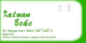 kalman beke business card